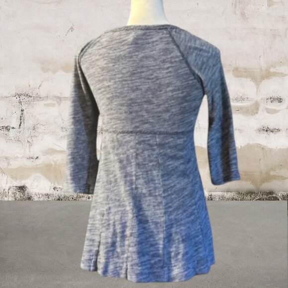 Anthropologie Deletta Pathed Seams 3/4 sleeve blue swing top Size XS - Picture 4 of 4